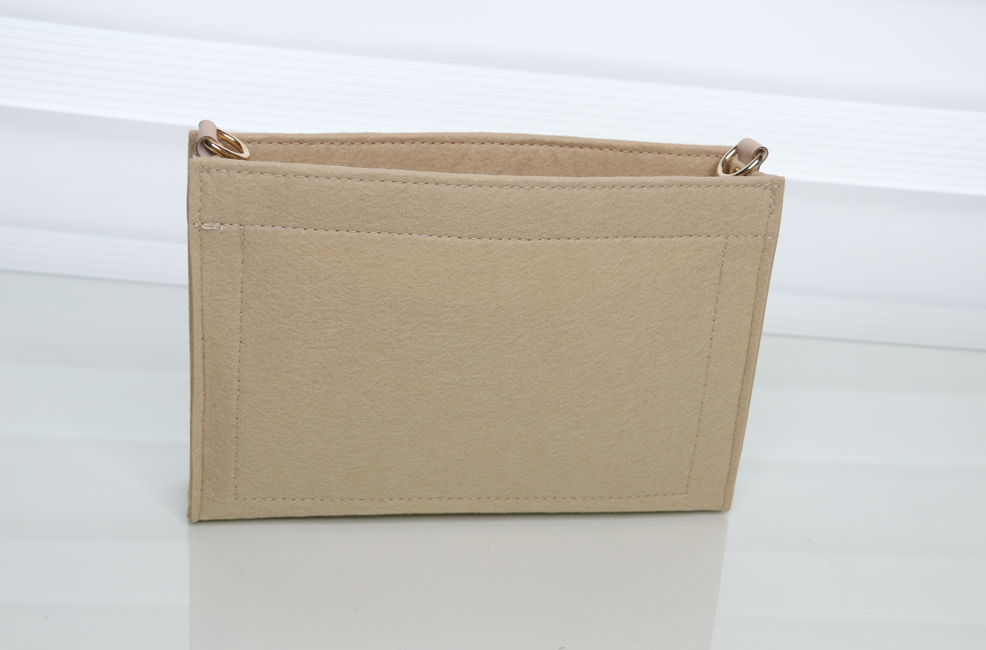 Felt Insert Organizer Bag In Bag Compatible with Purse LV Toiletry Pouch 19  (LV Pouch 19 Khaki)